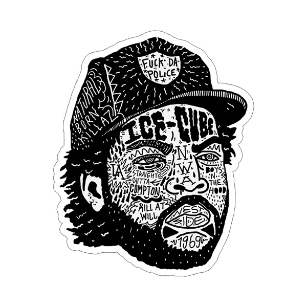 Ice Cube Face - Sticker4Us